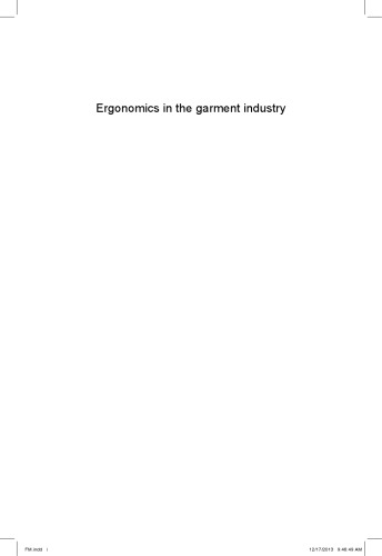 Ergonomics In The Garment Industry Gordana Colovic