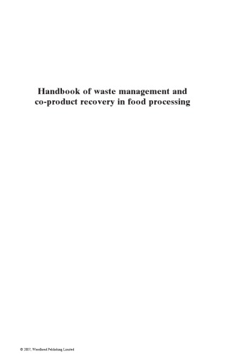 Handbook Of Waste Management And Coproduct Recovery In Food Processing Keith W Waldron