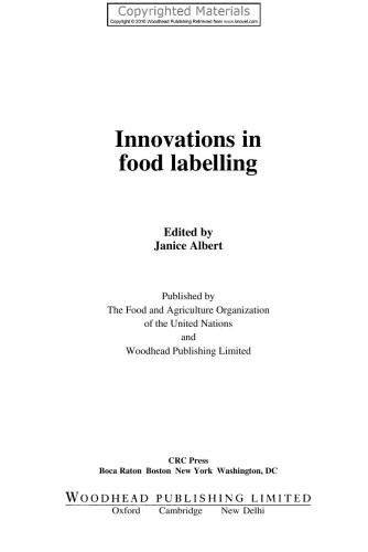 Innovations In Food Labelling Janice Albert