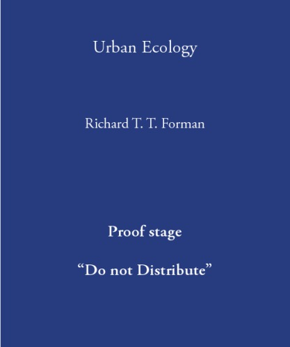 Urban Ecology Science Of Cities Draft Forman Rtt