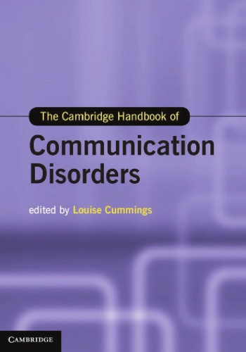 The Cambridge Handbook Of Communication Disorders Cummings L Ed