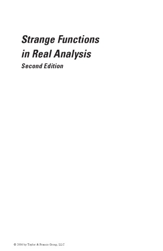 Strange Functions In Real Analysis 2ed Kharazishvili Ab