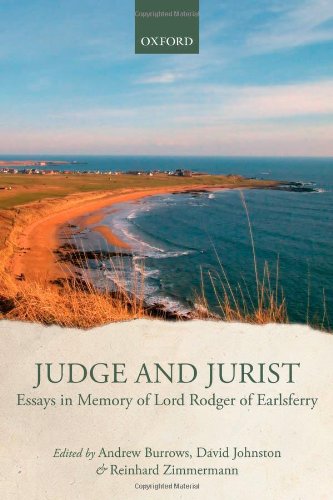 Judge And Jurist Essays In Memory Of Lord Rodger Andrew Burrows