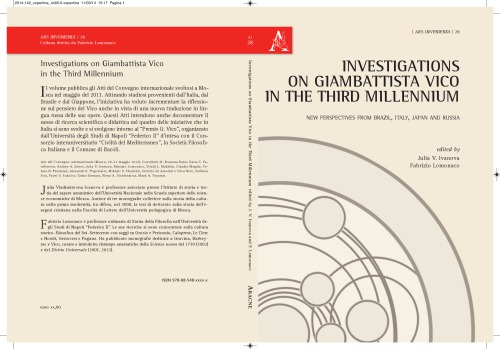 Investigations On Giambattista Vico In The Third Millennium New Perspectives From Brazil Italy Japan And Russia Julia V Ivanova Fabrizio Lomonaco Editors