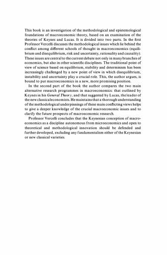 Methodological Foundations Of Macroeconomics Keynes And Lucas Allessandro Vercelli