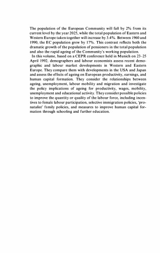 Labour Markets In An Ageing Europe Paul Johnson Klaus F Zimmermann