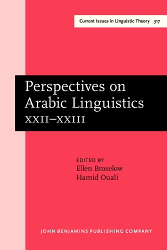 Perspectives On Arabic Linguistics Papers From The Annual Symposia On Arabic Linguistics Volume Xxiixxiii College Park Maryland 2008 And Milwaukee Wisconsin 2009 Ellen Broselow
