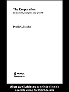 The Corporation Investment Mergers And Growth Dennis C Mueller