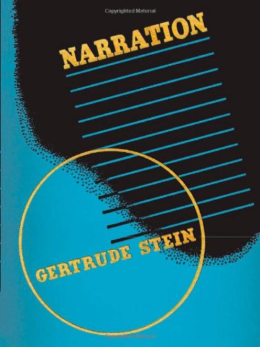 Narration Four Lectures Gertrude Stein With An Introduction By Thornton Wilder
