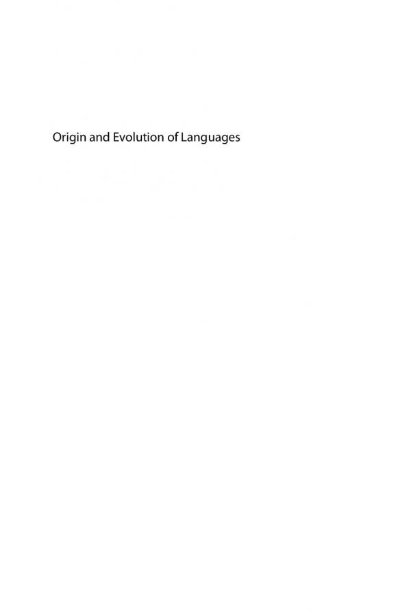 Origin And Evolution Of Languages Approaches Models Paradigms Bernard Laks