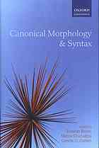 Canonical Morphology And Syntax Dunstan Brown Marina Chumakina Greville G Corbett