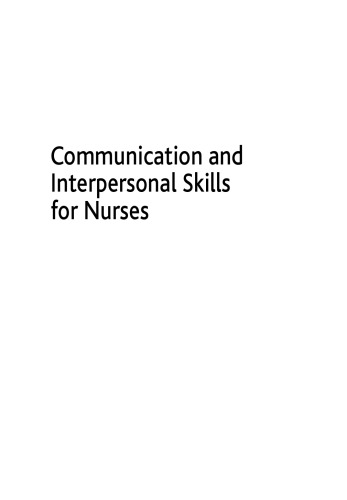 Communication And Interpersonal Skills For Nurses Shirley Bach Alec Grant
