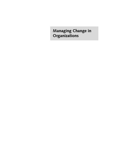 Managing Change In Organizations 4th Ed C A Carnall