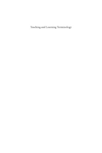 Teaching And Learning Terminology New Strategies And Methods Amparo Alcina