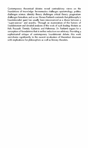 Critical Conditions Postmodernity And The Question Of Foundations Horace L Fairlamb