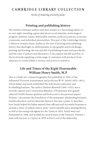 Life And Times Of The Right Honourable William Henry Smith Mp Volume 1 Herbert Eustace Maxwell
