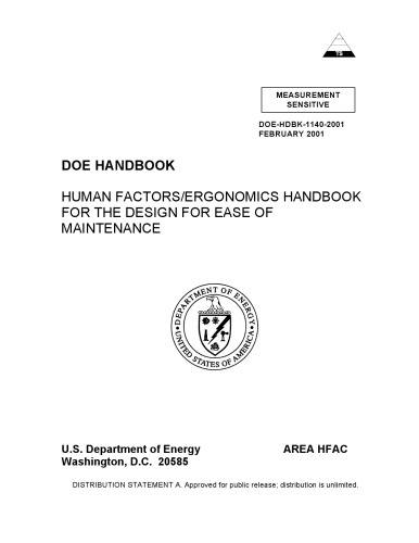 Doe Handbook Human Factorsergonomics Handbook 3rd Us Department Of Energy