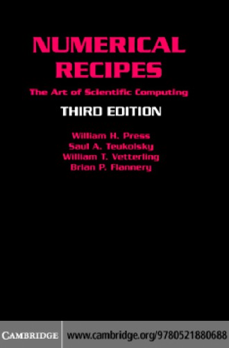 Numerical Recipes The Art Of Scientific Computing William H Press Et Al