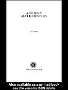 Ancient Mathematics Serafina Cuomo