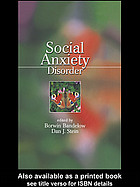 Social Anxiety Disorder Borwin Bandelow Dan J Stein