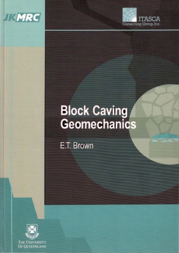 Block Caving Geomechanics Edwin T Brown