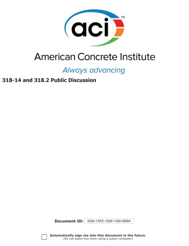 31814 And 3182 Public Discussion Draft Unprotected Aci Committee 318