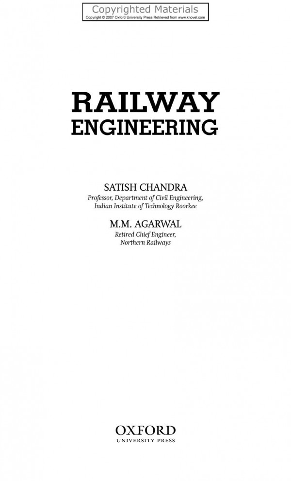 Railway Engineering Chandra Satish Agarwal M M