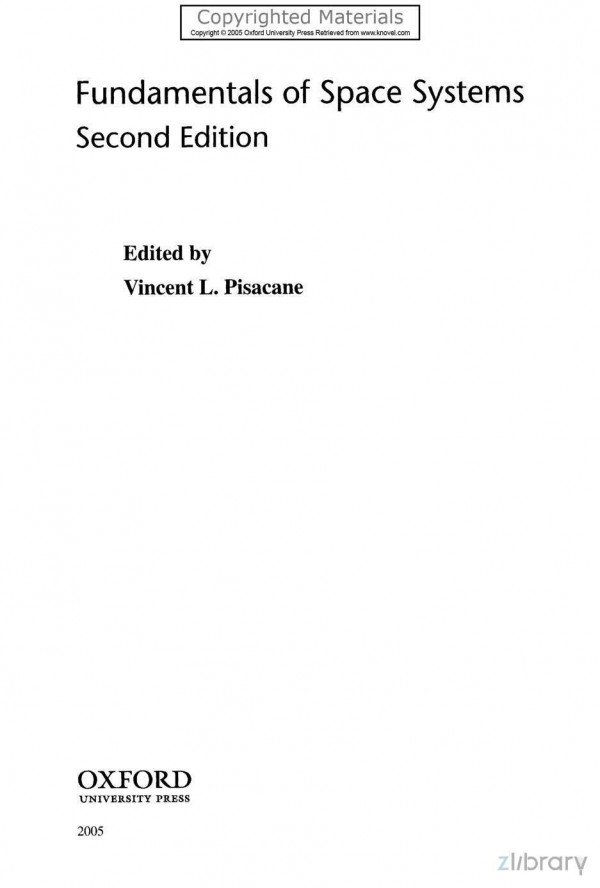 Fundamentals Of Space Systems 2nd Edition Pisacane Vincent L