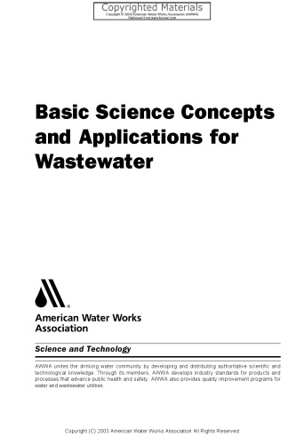 Basic Science Concepts And Applications For Wastewater Antonelli