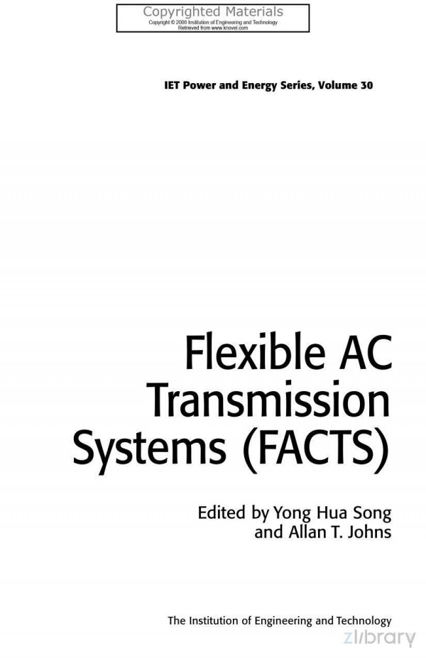Flexible Ac Transmission Systems Facts Yong Hua Song Allan T Johns