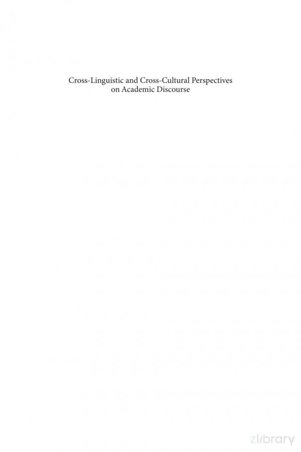 Crosslinguistic And Crosscultural Perspectives On Academic Discourse Eija Suomelasalmi Ed