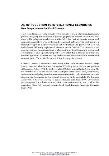 An Introduction To International Economics New Perspectives On The World Economy Kenneth A Reinert
