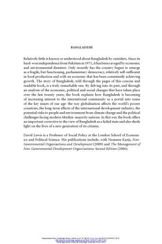 Bangladesh Politics Economy And Civil Society David Lewis