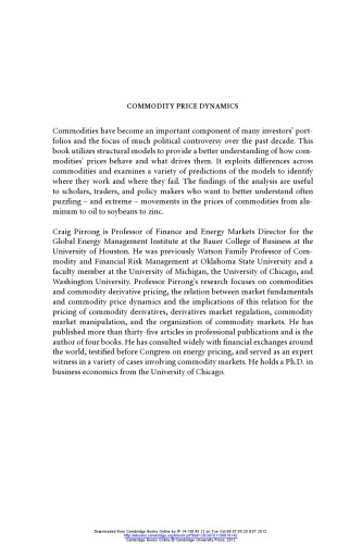Commodity Price Dynamics A Structural Approach Craig Pirrong