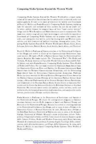 Comparing Media Systems Beyond The Western World Daniel C Hallin Paolo Mancini