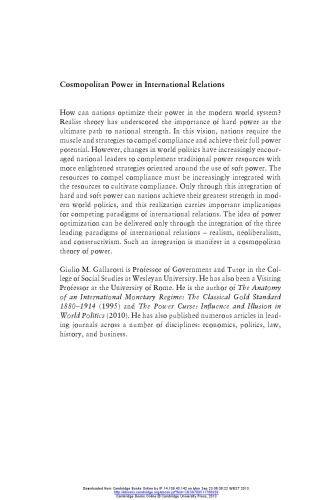 Cosmopolitan Power In International Relations A Synthesis Of Realism Neoliberalism And Constructivism Giulio M Gallarotti
