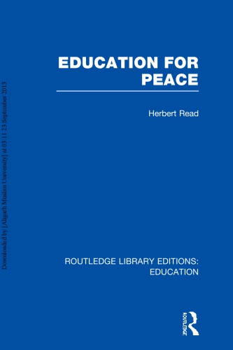 Education For Peace Herbert Read