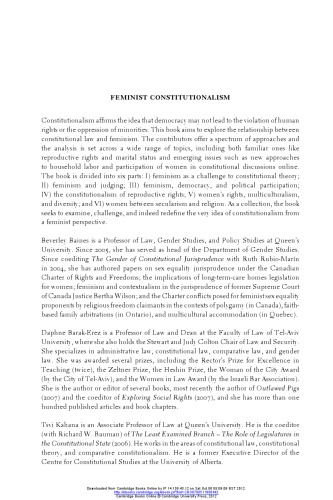 Feminist Constitutionalism Global Perspectives Beverley Baines Daphne Barakerez Tsvi Kahana