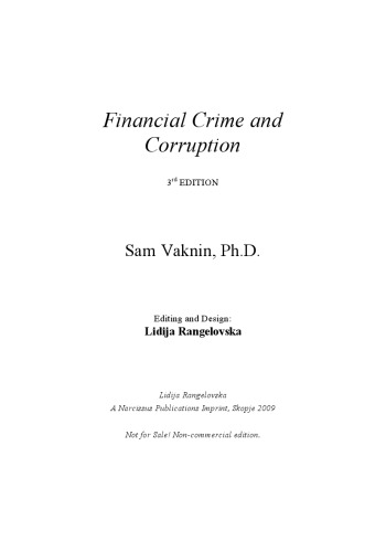 Financial Crime And Corruption Sam Vaknin Lidija Rangelovska