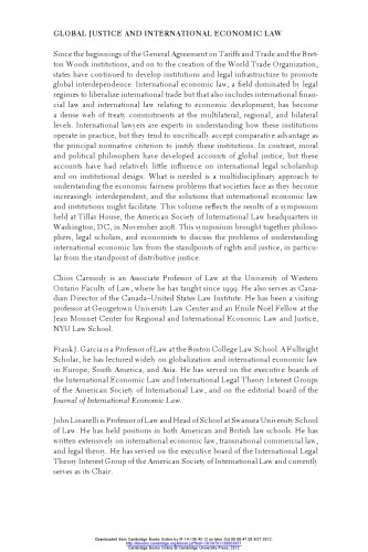 Global Justice And International Economic Law Opportunities And Prospects Chios Carmody Frank J Garcia John Linarelli