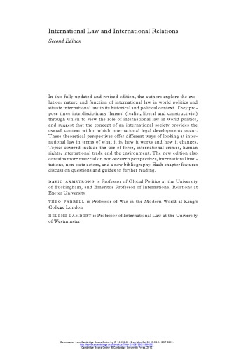 International Law And International Relations David Armstrong Theo Farrell Hlne Lambert