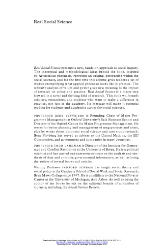 Real Social Science Applied Phronesis Bent Flyvbjerg Ed Todd Landman Ed