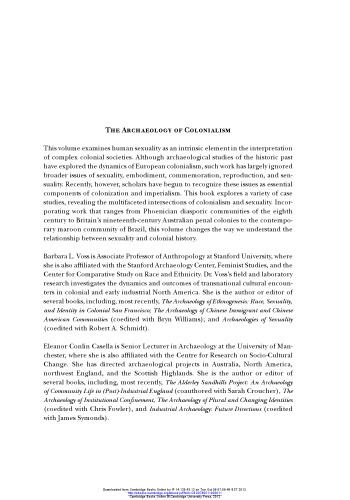 The Archaeology Of Colonialism Intimate Encounters And Sexual Effects Barbara L Voss Eleanor Conlin Casella