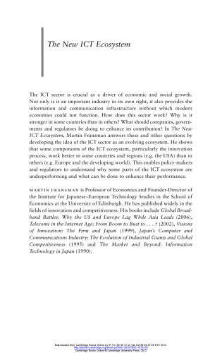 The New Ict Ecosystem Implications For Policy And Regulation Martin Fransman