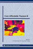 Costaffordable Titanium Iii Selected Peer Reviewed Papers From The Tms 2010 Spring Symposium On Costaffordable Titanium Iii M A Imam F H Froes Kevin F Dring Minerals