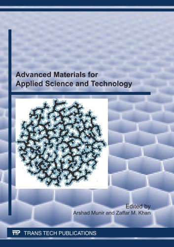 Advanced Materials For Applied Science And Technology Edited By Arshad Munir Zaffar M Khan