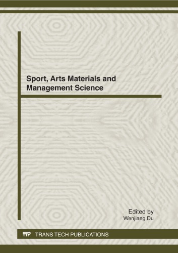 Sport Arts Materials And Management Science Edited By Wenjiang Du