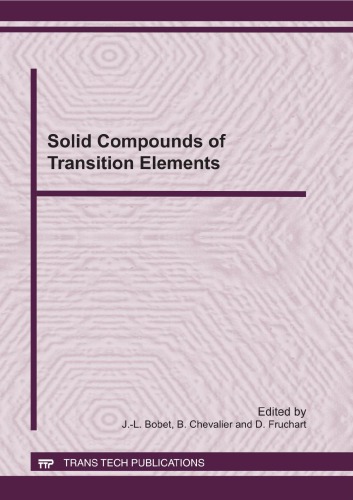 Solid Compounds Of Transition Elements Edited By Jl Bobet B Chevalier D Fruchart
