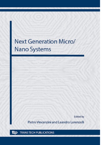 Next Generation Micronano Systems Edited By Pietro Vincenzini Leandro Lorenzelli