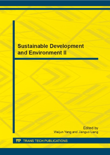 Sustainable Development And Environment Ii Weijun Yang And Jianguo Liang